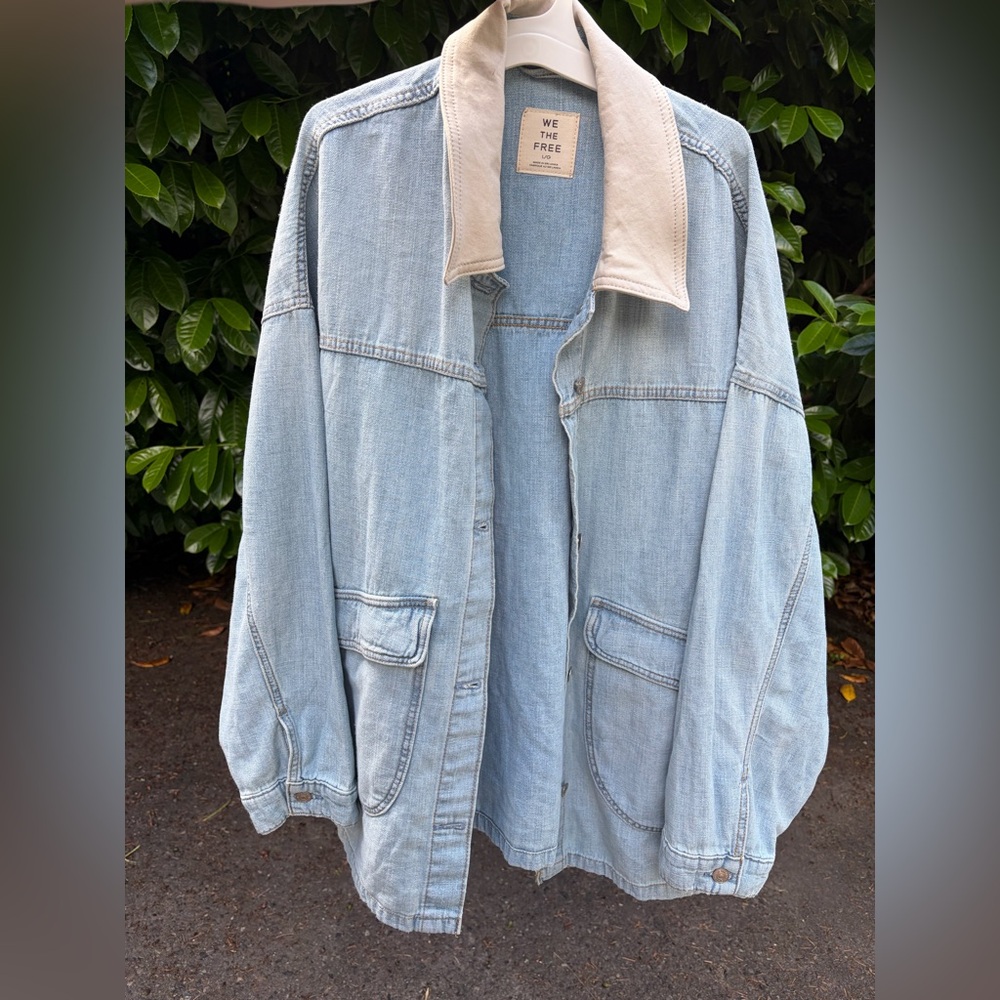 Free people lemon denim jacket we the free size L large - Picture 3 of 4